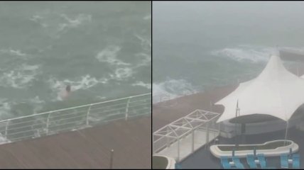 Зрелище не для слабонервных: в Одессе мужчина устроил посленовогодний заплыв в штормовом море