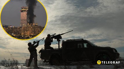 Пожар в Дубае после атаки, мобильная группа по противодействию "шахедам"