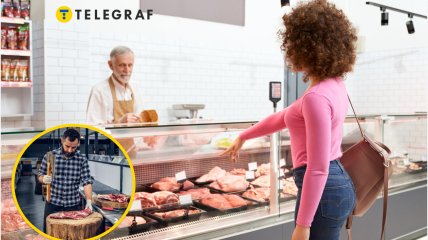 В мясном магазине