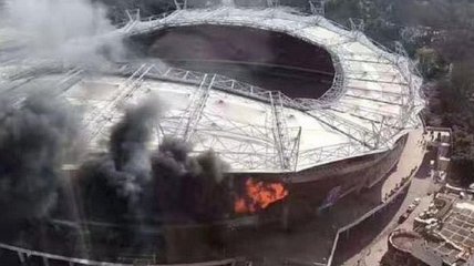 В Китае загорелся стадион "Шанхай Шеньхуа"