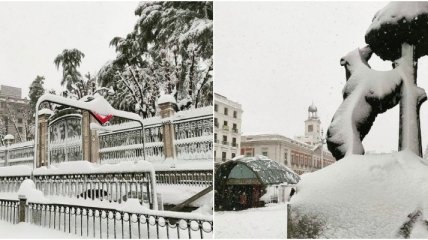 Сильнейший за 50 лет снегопад парализовал Мадрид: яркие фото и видео