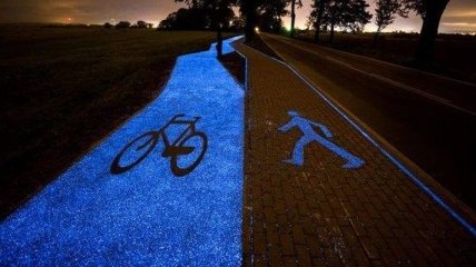 В Польше появилась светящаяся велодорожка 