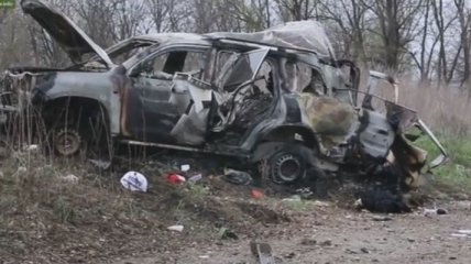 Боевики "ЛНР" обнародовали видео с места подрыва патруля миссии ОБСЕ