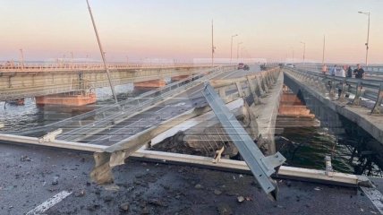 Последствия взрыва на Крымскому мосту