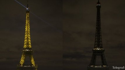 В Париже погасили Эйфелеву башню