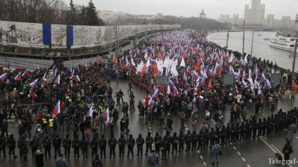 В Москве завершается шествие в память о Немцове