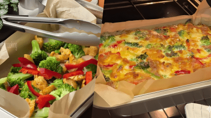 Запеканка с брокколи и куриным филе