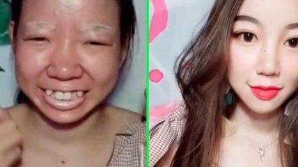 Китаянка смогла превратиться в совершенно другого человека, используя лишь макияж (Фото)