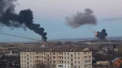 Дым после российских обстрелов