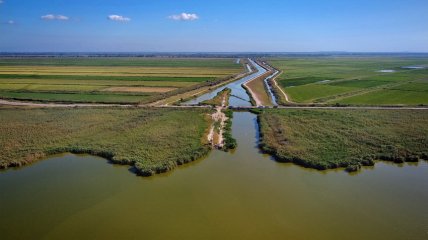 Південний берег озера Китай з каналом Кофа, що впадає в нього, 2020 рік