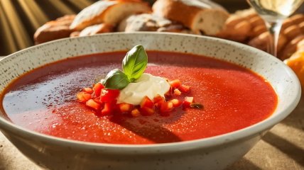 Гаспачо - це ідеальний суп для літа (зображення створено за допомогою ШІ)