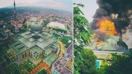 Пожежу у найбільшій мечеті Джакарти вже порівнюють з тим, як горів Нотр-Дам-де-Парі