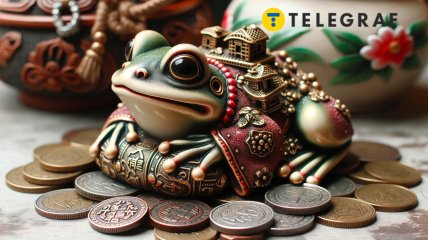 Традиційний талісман — жабка з монеткою в роті