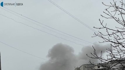В результате попадания российской ракеты произошел пожар