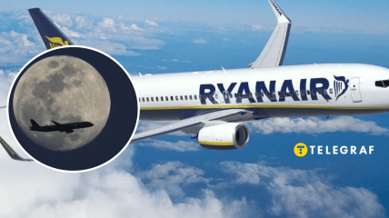 Луна и самолет