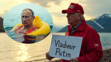 Дональд Трамп про всяк випадок зустрічає Путіна з табличкою