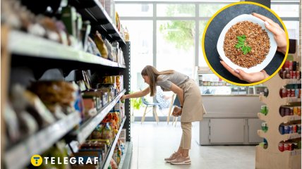 Жінка у бакалійному відділі магазину