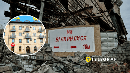 Готель після обстрілу