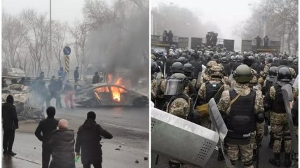 В Алматы горят машины