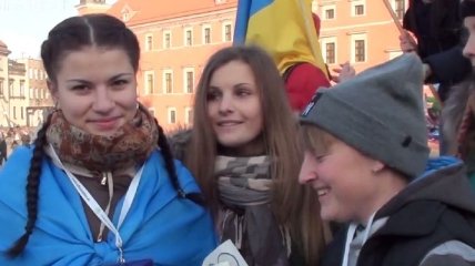В Варшаве состоялся Марш Солидарности с Украиной (Видео)
