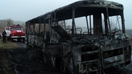 В Винницкой области сгорел пассажирский автобус 
