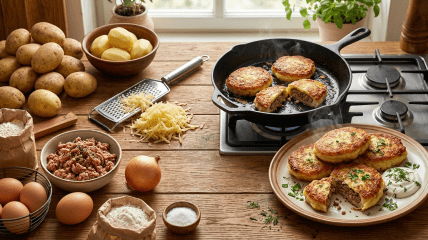 Деруны с мясом