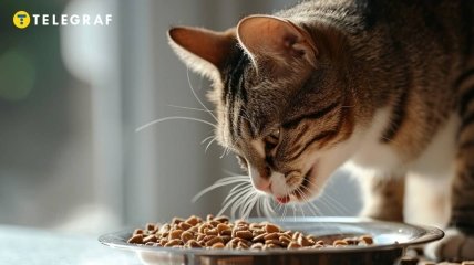 Частота кормления кота зависит от их возраста (изображение создано с помощью ИИ)