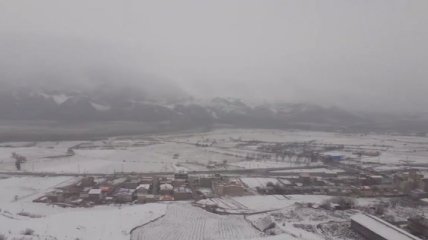 Первый снег наделал проблем в Карабахе (видео)