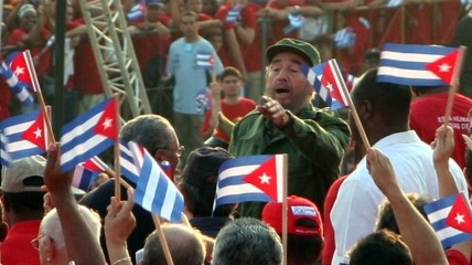 Фидель Кастро на первомайской демонстрации. 2005 год