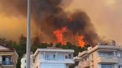 Отдых окончен: в Турции масштабные лесные пожары добрались до прибережных отелей (фото, видео)