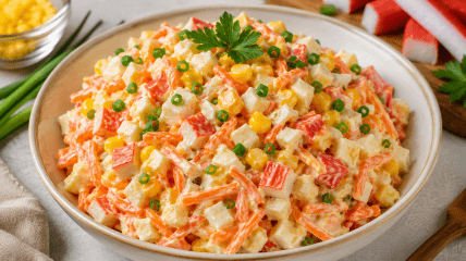 Салат с крабовыми палочками и корейской морковью
