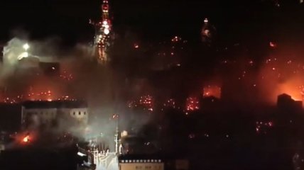 В Японии произошел масштабный пожар (Видео)