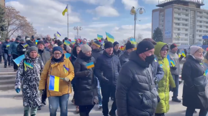 Проукраинский митинг в Мелитополе