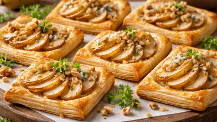 Закуска с грушей, медом и сыром с плесенью