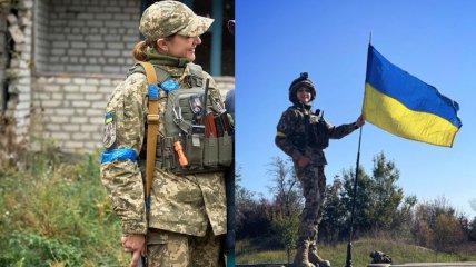 Анастасия Блыщик, которая служит в ТрО, уже почувствовала разницу между мужской (слева) и женской формой