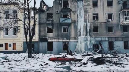 Руины дома в центре Харькова