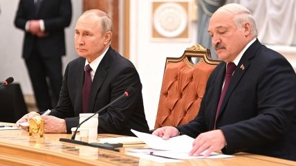 Лукашенко и путин на встрече в Минске