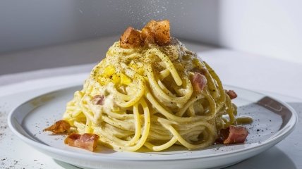 Паста Карбонара стане чудовим варіантом обіду чи вечері  (зображення створено за допомогою ШІ)