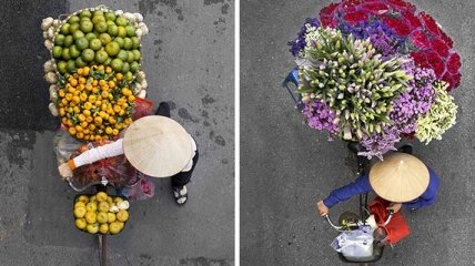 Уличные вьетнамские торговцы: вид сверху (Фото)