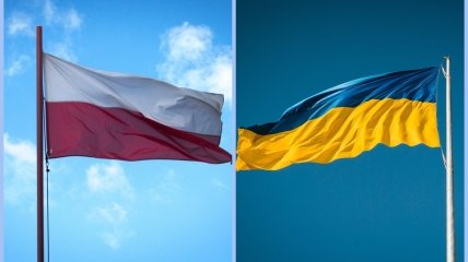 Флаги Польши и Украины