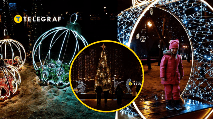 Празднично украшенные улицы Харькова