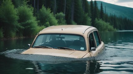 Авто йде під воду