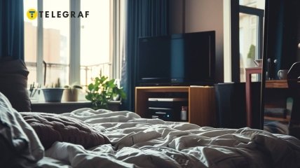 Телевізор у спальні краще не ставити (зображення створено за допомогою ШІ)