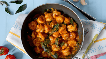 Лечо по-французски с креветками