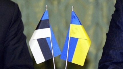 Флаги Эстонии и Украины