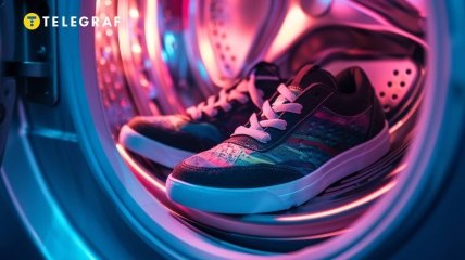 Перед тим, яе прати кросівки у пральній машині, варто переконатись, що це можна робити (зображення створено за допомогою ШІ)
