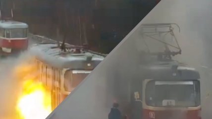 Водій та кондуктор намагались загасити пожежу