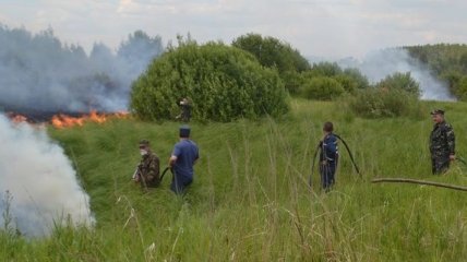 ГСЧС локализовала возгорание травы в "Чернобыльской пуще"