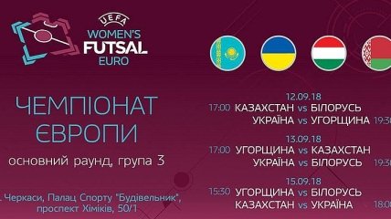 Футзал. Расписание матчей женской сборной Украины в отборе на Евро-2019