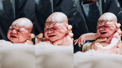 Женщина сфотографировала момент рождения своего сына